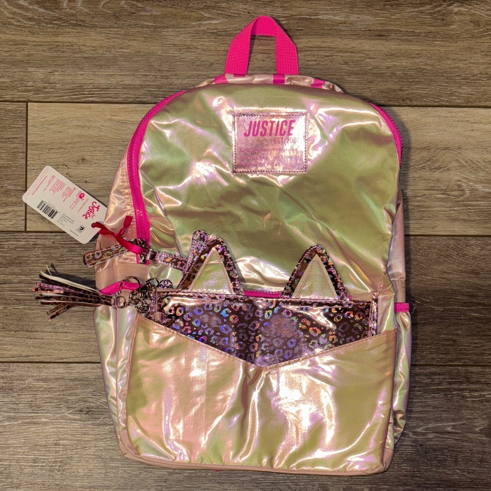 Justice Pink Leopard Backpack